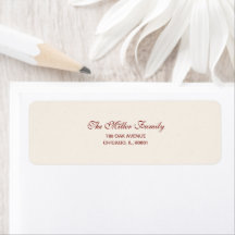Elegant Ivory & Burgundy Family Return Address