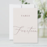 Elegant Ivory Calligraphy Fourteen Table Number<br><div class="desc">Help your guests find their way with these double sided table number cards. The neutral design features a minimalist card decorated with romantic and elegant typography. Designed to coordinate with for the «ETHEREAL» Wedding Invitation Collection. Other table numbers in the collection are sold separately. View the collection link on this...</div>