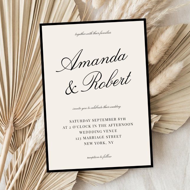 Elegant Ivory Calligraphy Old Money Wedding Invitation (Creator Uploaded)