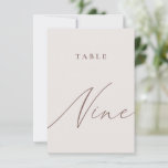 Elegant Ivory Calligraphy Table Nine Table Number<br><div class="desc">Help your guests find their way with these double sided table number cards. The neutral design features a minimalist card decorated with romantic and elegant typography. Designed to coordinate with for the «ETHEREAL» Wedding Invitation Collection. Other table numbers in the collection are sold separately. View the collection link on this...</div>