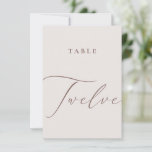 Elegant Ivory Calligraphy Twelve Table Number<br><div class="desc">Help your guests find their way with these double sided table number cards. The neutral design features a minimalist card decorated with romantic and elegant typography. Designed to coordinate with for the «ETHEREAL» Wedding Invitation Collection. Other table numbers in the collection are sold separately. View the collection link on this...</div>