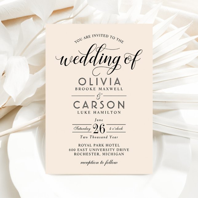 Elegant Ivory Calligraphy Wedding Invitation (Creator Uploaded)