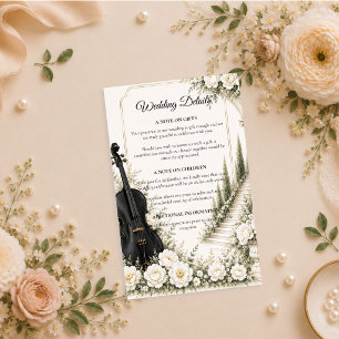 Elegant Ivory Cello Romance Wedding Enclosure Card