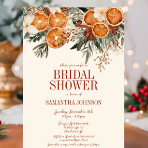 Elegant Ivory Citrus Floral Bridal Shower Invitation