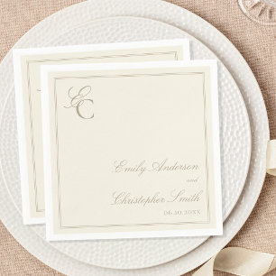 Elegant Ivory Classic Wedding Napkin