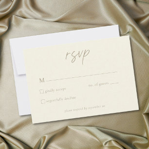 Elegant Ivory Cream Minimalist Wedding RSVP Card