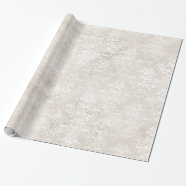 Elegant Ivory damask for all occasions Wrapping Paper (Unrolled)