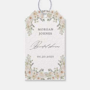 elegant ivory floral bridal shower gift tags