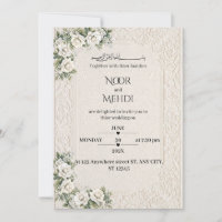 Elegant Ivory Floral Muslim Wedding