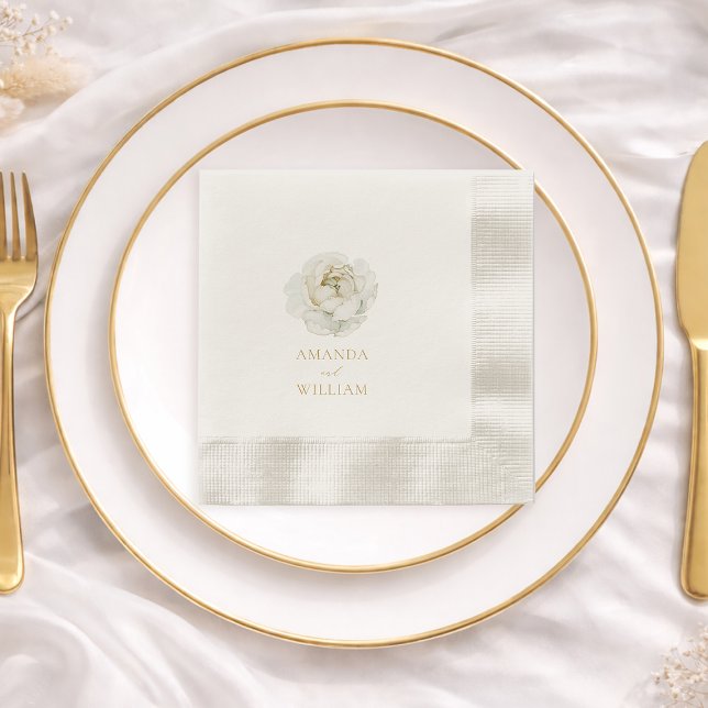 Elegant Ivory Floral Wedding Napkin (Creator Uploaded)