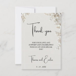 Elegant Ivory floral wedding thank you card