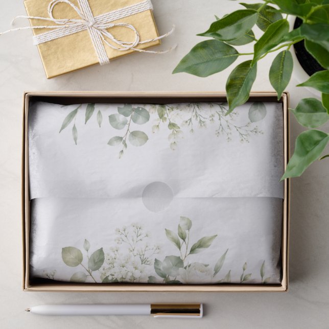 Elegant Ivory Floral Wedding  Tissue Paper (Gift)