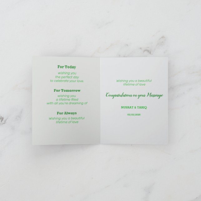 Elegant Ivory Floral Wedding Wishing Congrates Thank You Card (Inside)