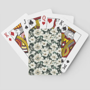 Elegant Ivory Flowers Playing Cards