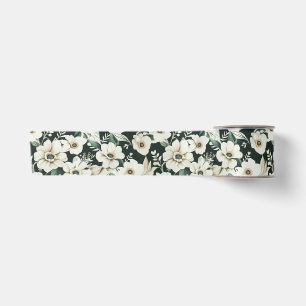 Elegant Ivory Flowers Satin Ribbon