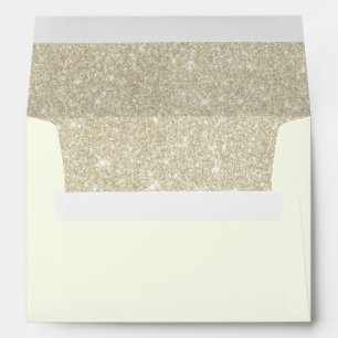 Elegant Ivory Glitter Wedding Envelopes