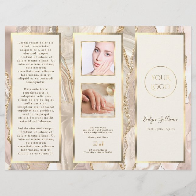 Elegant Ivory Gold Agate Brochure (Front)
