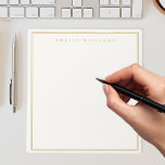 Elegant Ivory Gold Minimalist Monogram Name Notepad<br><div class="desc">Create your own personalised notepad with elegant minimalist monogram name with simple border design in ivory and gold colour.</div>