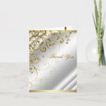 Elegant Ivory Gold Swirl Thank You<br><div class="desc">Beautiful ivory and gold thank you cards with pretty gold swirl background. You can add your message or delete the sample text to leave it blank to add your handwritten message when they arrive. This is printed design with no real pearls,  etc.</div>