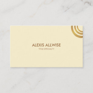 Elegant Ivory & Golden Brown Metallic Look Design Business Card