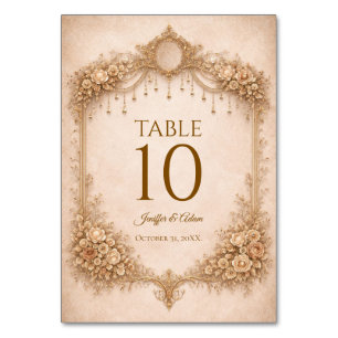 Elegant Ivory Gothic Wedding Table number