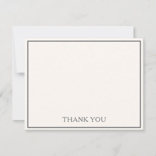 Elegant Ivory & Grey Simple Chic Thank You Card