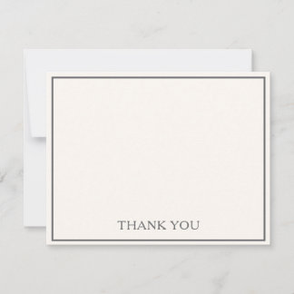 Elegant Ivory & Grey Simple Chic Thank You Card