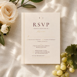 Elegant Ivory Meal Selection Wedding RSVP Card