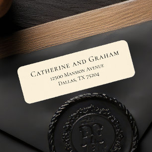 Elegant Ivory Minimalist Wedding Return Address