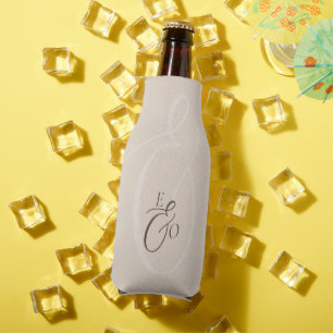 Elegant Ivory Monogram Muted brown Wedding Bottle Cooler