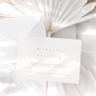 Elegant Ivory & Pale Taupe Wedding Website Card