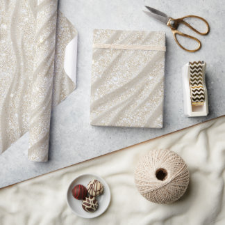 Elegant Ivory Pearl Cream Glitter Pattern Wrapping Paper