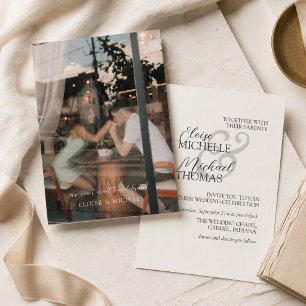 Elegant Ivory Photo Formal Wedding Invitation