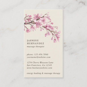 Elegant Ivory Pink Floral Business Card