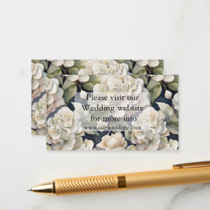 Elegant ivory pink green navy watercolor floral enclosure card