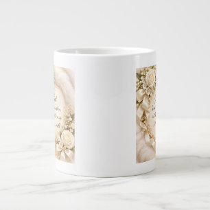 Elegant Ivory Rose Parents Dua Inspirational Large Coffee Mug