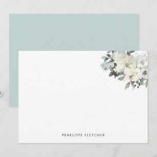 Elegant Ivory Sage Watercolour Floral Card