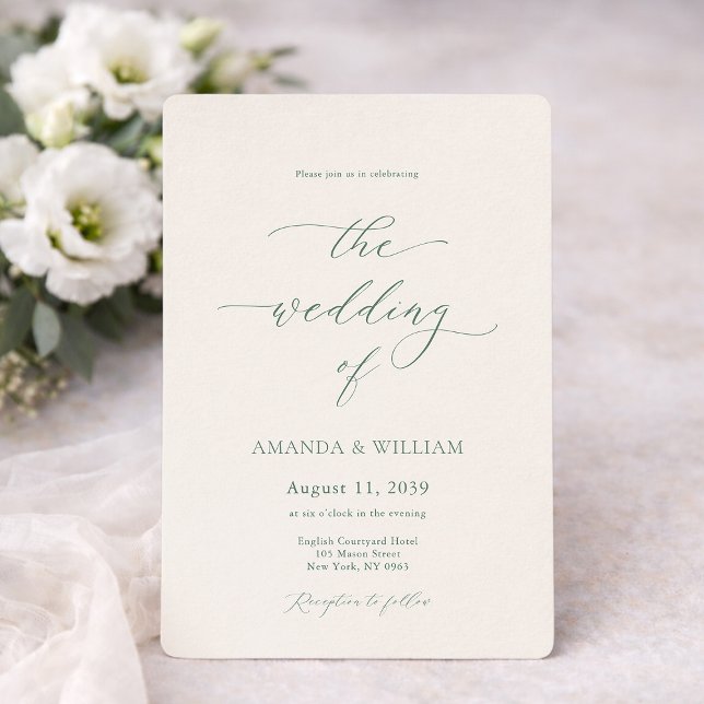 Elegant Ivory & Sage Wedding Invitation  (Creator Uploaded)