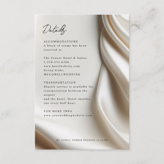 Elegant Ivory satin details card (Front)