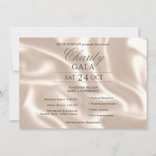 Elegant Ivory Silk Company Charity Gala Invitation