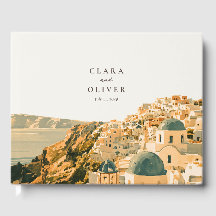 Elegant Ivory Teal Santorini Caldera Sea Wedding 