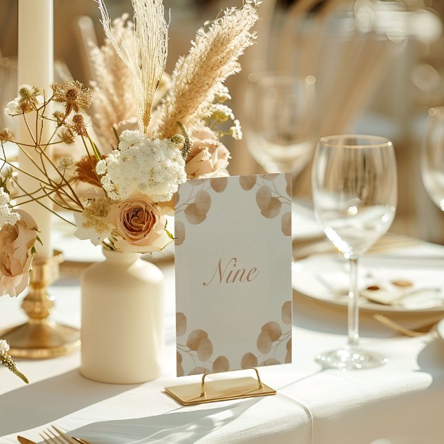 Elegant Ivory & Terracotta Botanical Table Numbers (Creator Uploaded)
