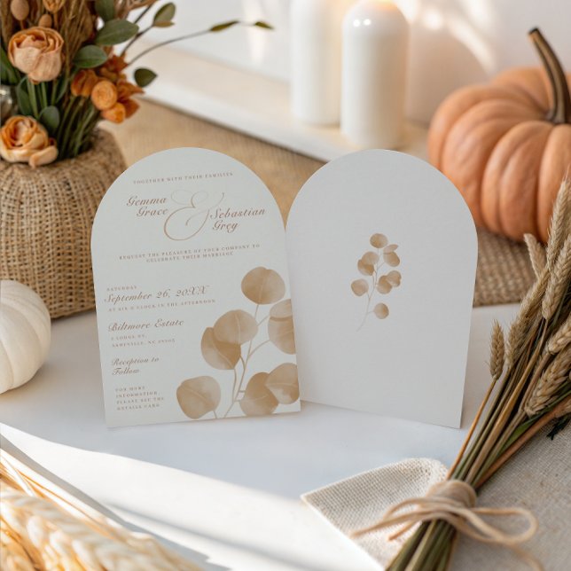 Elegant Ivory & Terracotta Fall Wedding Arch Invitation (Creator Uploaded)