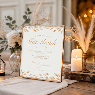 Elegant Ivory & Terracotta Wedding Guestbook Print