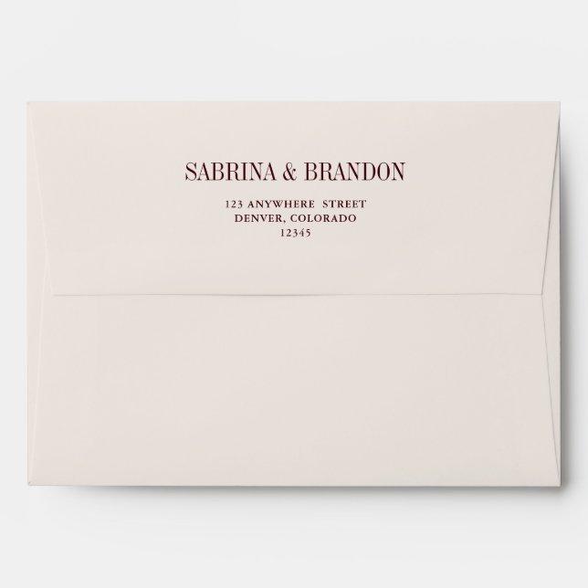 Elegant Ivory Wedding Envelope Return Address (Back (Top Flap))