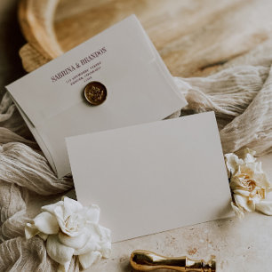 Elegant Ivory Wedding Envelope Return Address