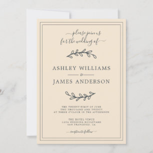 Elegant Ivory Wedding invitation
