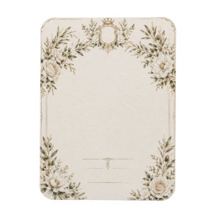 Elegant Ivory Wedding Invitation with Champagne Magnet