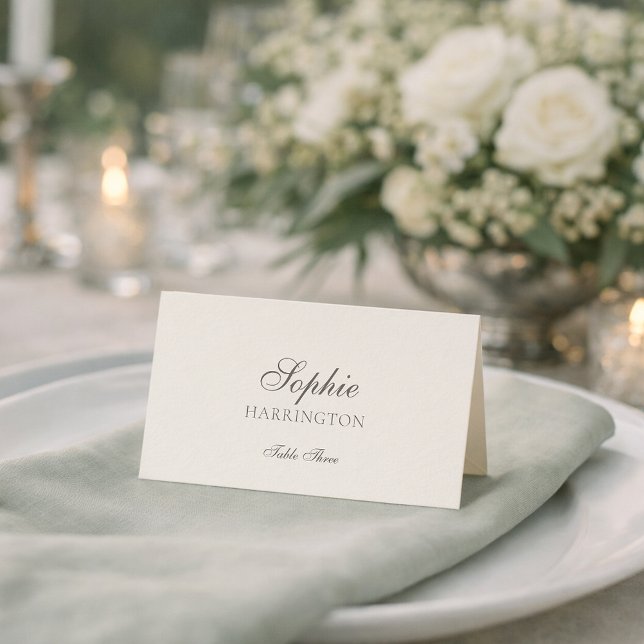 Elegant Ivory Wedding Place Card  (Creator Uploaded)
