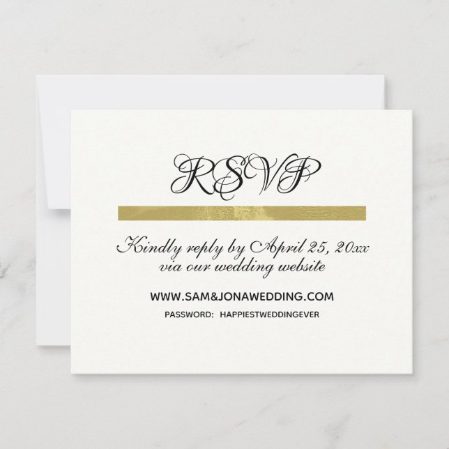 Elegant Ivory Wedding RSVP Card (Front)